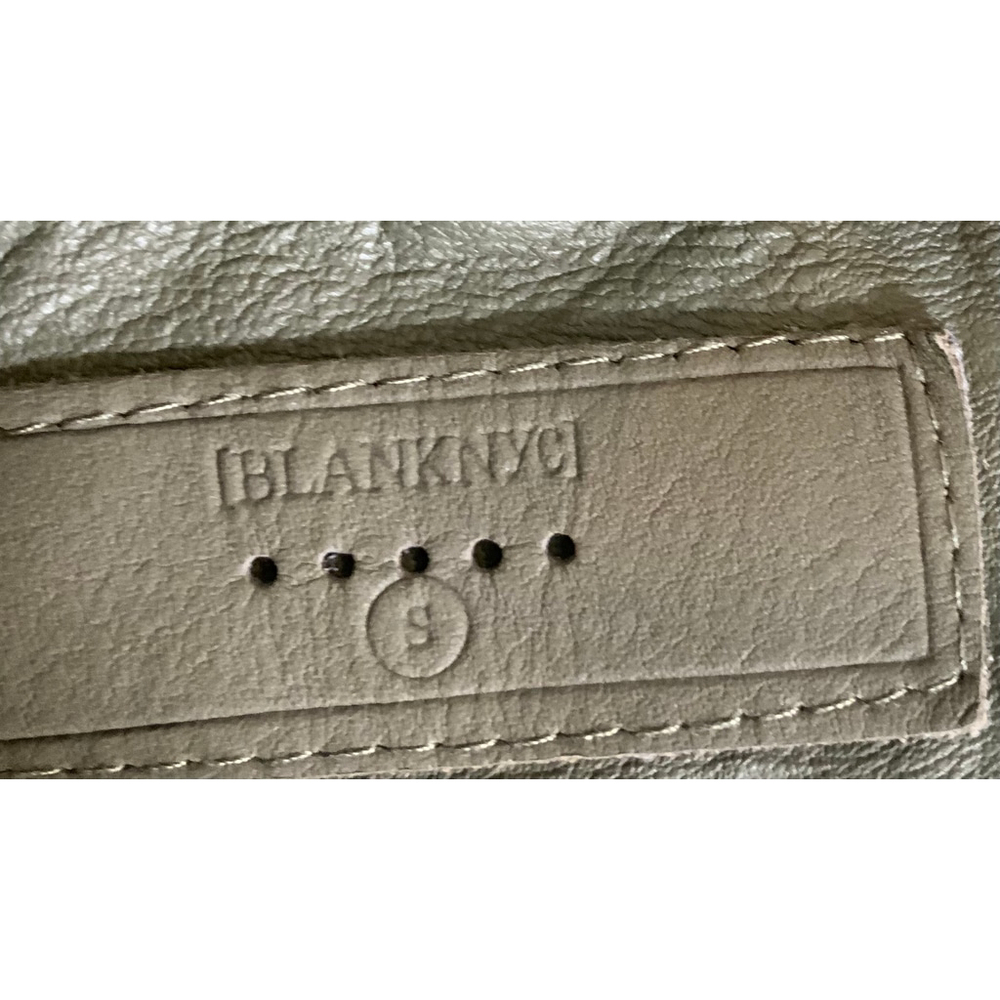 Blank NYC Women's Jacket Sz Sm Green Asymmetrical Zipper Cowl Neck Faux Leather - Picture 11 of 13